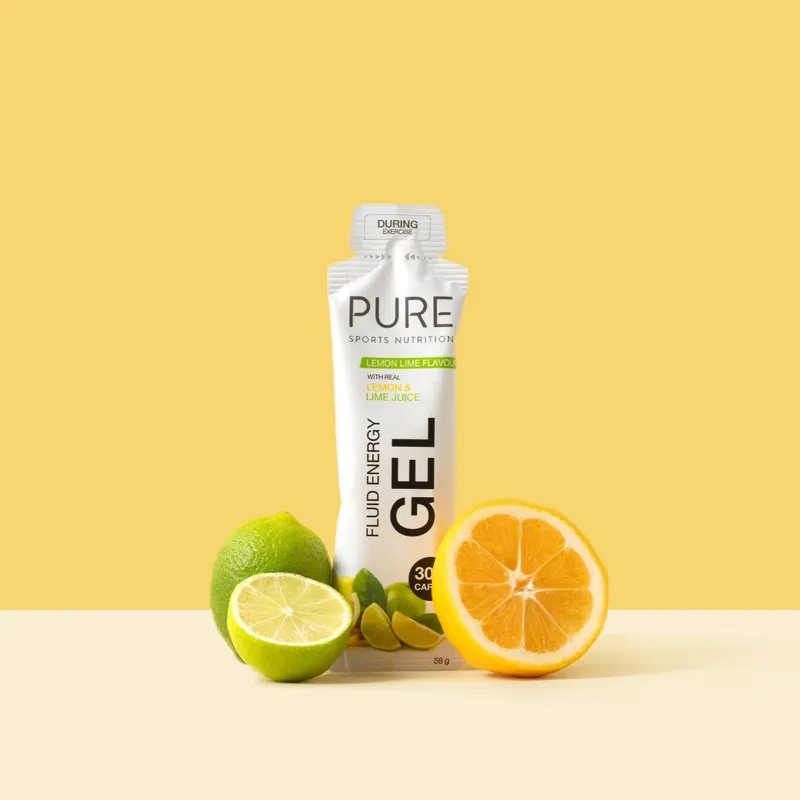 Pure Fluid Energy Gel Lemon Lime Box of 8 x 58g